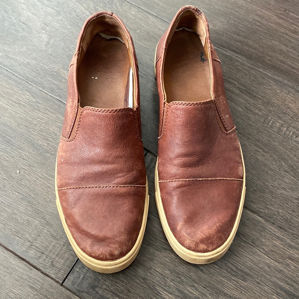 Frye leather slip on shoes